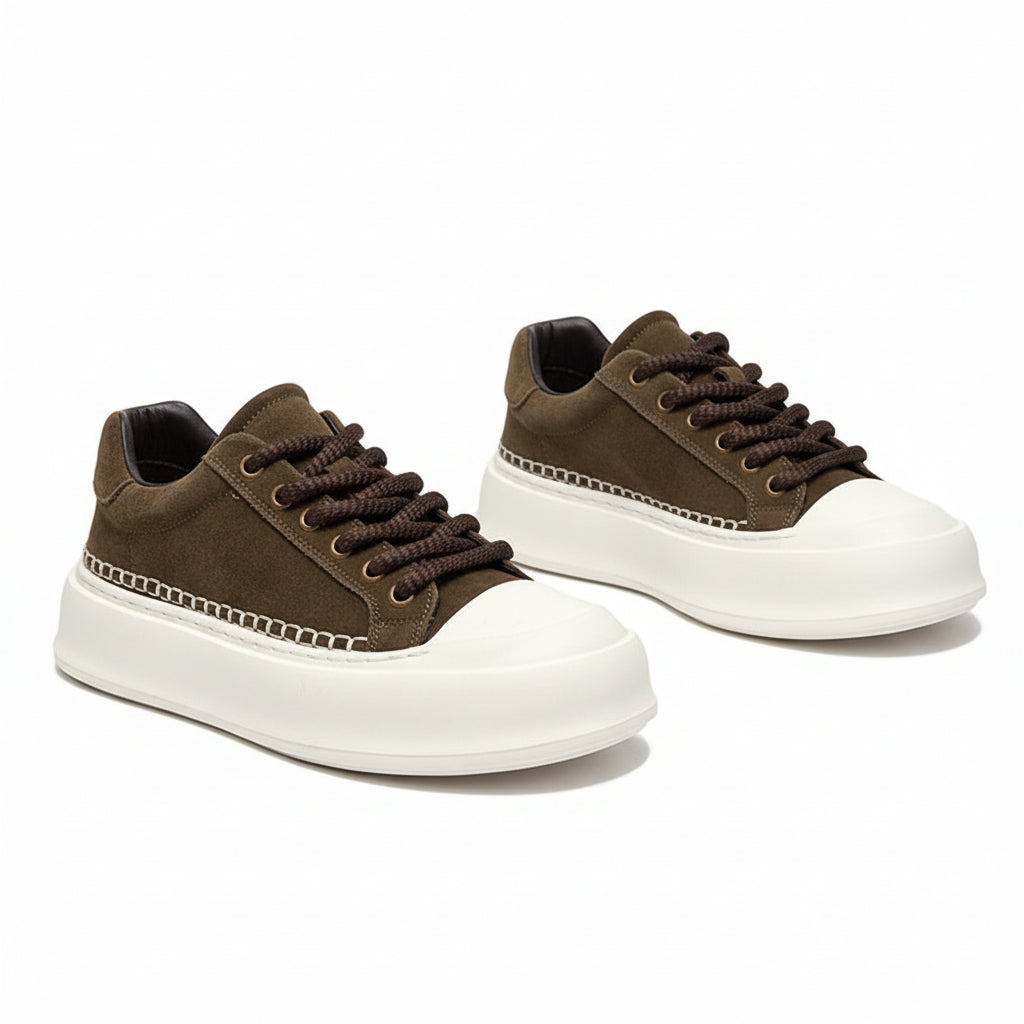 Men's Vibe Suede Casual Shoes - Coffee Brown