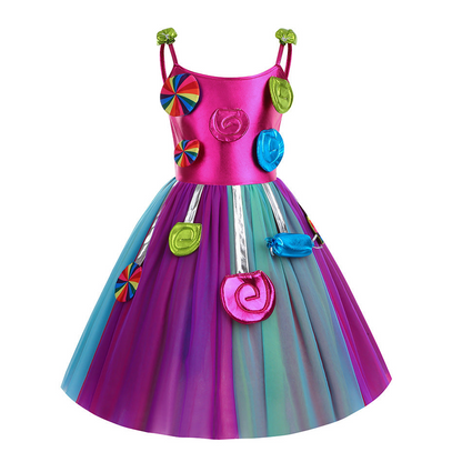 Girls Candyland Lollipop Princess Dress Set