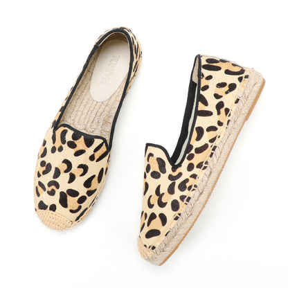 TONIVIS Women's Pony Hair Slip-On Espadrille Flats