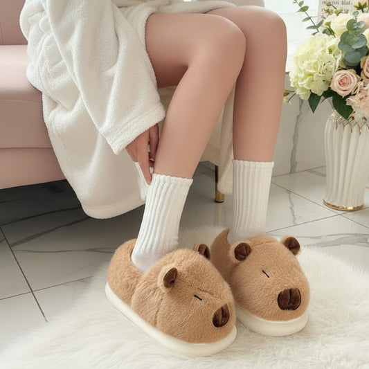 Capybara Fleece Cotton Unisex Slippers