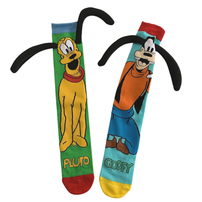 Mickey & Friends Mismatched 3D Knee-High Crazy Socks