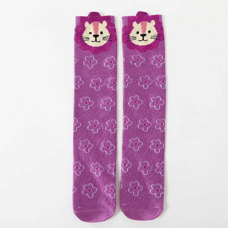 Girls' Cute Animal Knee-High Crazy Socks