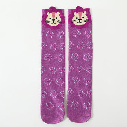 Girls' Cute Animal Knee-High Crazy Socks