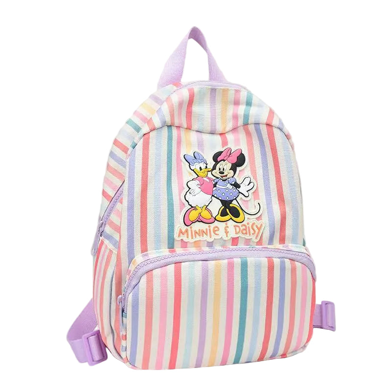 Minnie Mouse & Daisy Duck Pastel Striped Kids Backpack