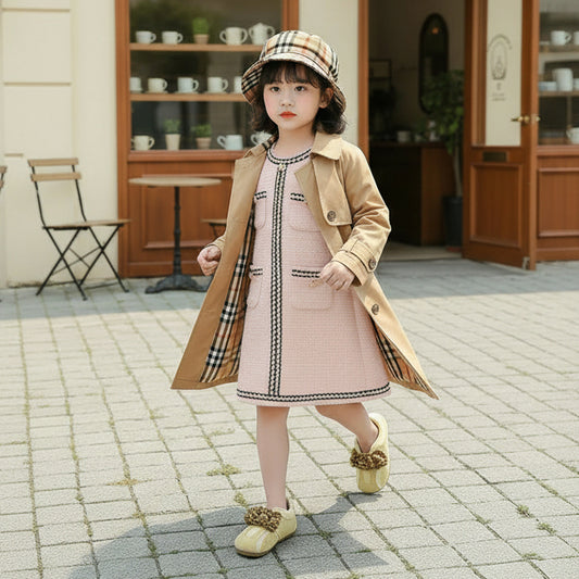 Girl's Tartan Soft Sole Sneakers - Pink