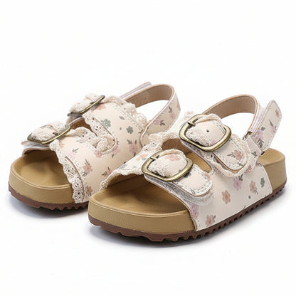 Floral Cork Sandals for Girl's