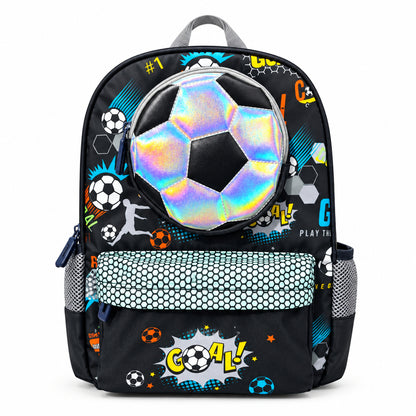 2-Piece Kids 3D Soccer Backpack & Duffel Bag Travel Set