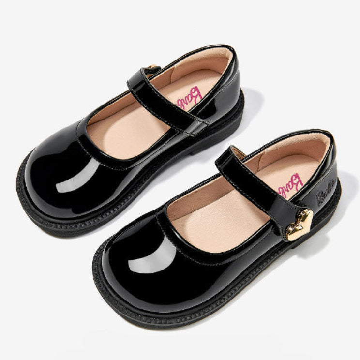Barbie | Girl's Stylish Leather School Shoes - Heart