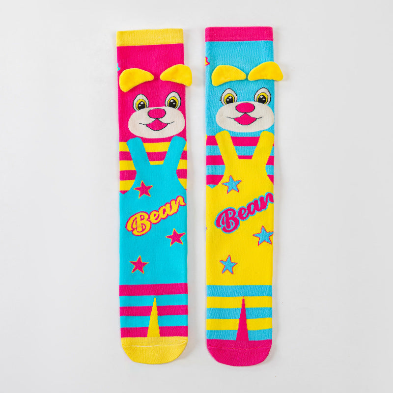 Children's 3D Cartoon Knee-High Crazy Socks