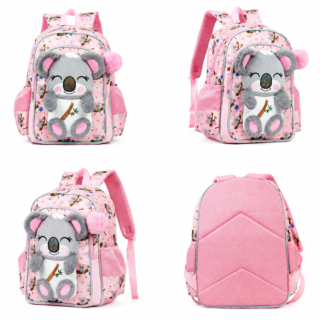 Girl's 3D Fox Plush School Backpack