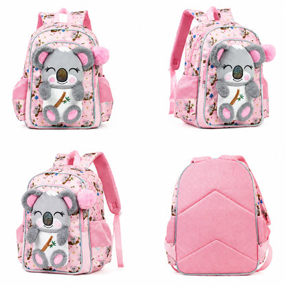 Girl's 3D Fox Plush School Backpack