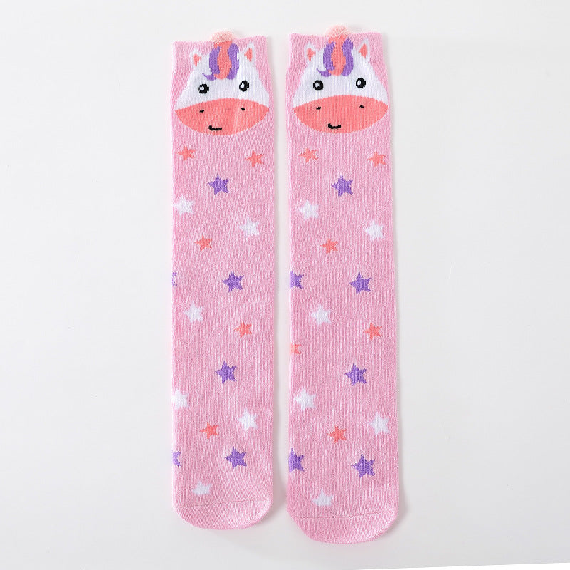 Girls' Cute Animal Knee-High Crazy Socks