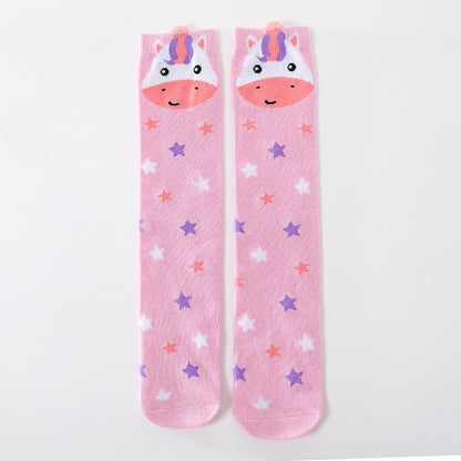 Girls' Cute Animal Knee-High Crazy Socks
