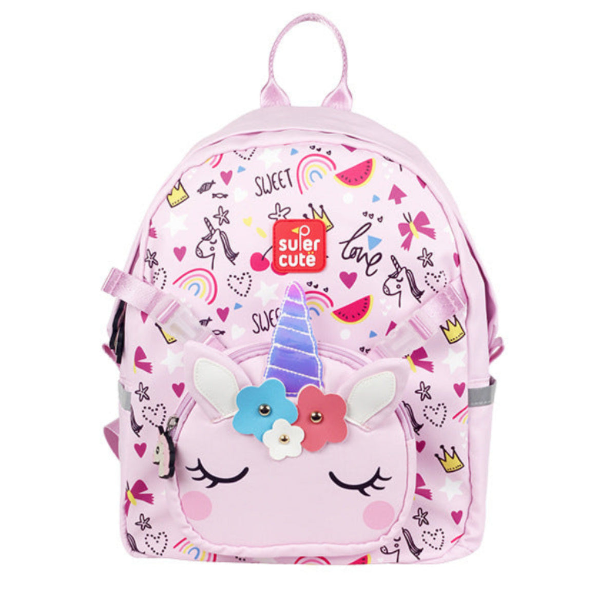 Supercute 2-in-1 Unicorn Kids Backpack with Detachable Crossbody Bag