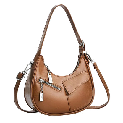 Retro Multi-Pocket Crescent Crossbody/Handbag