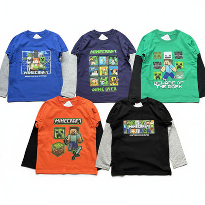Minecraft Mock Long-Sleeve Tees 5-Piece Set
