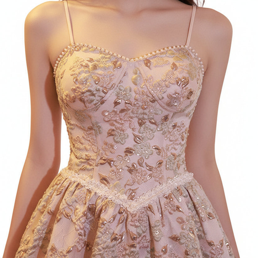 Fiore Gem Suspender Midi Dress.