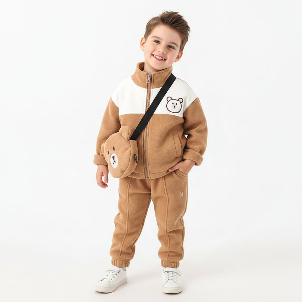 Boys' Teddy 3-Piece Fleece Tracksuit Set
