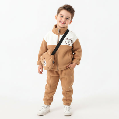 Boys' Teddy 3-Piece Fleece Tracksuit Set