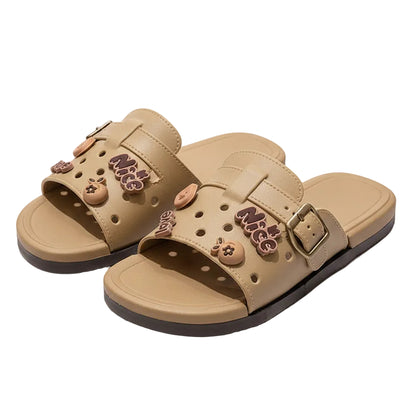 Women Honey Bear Charm Buckle Slides