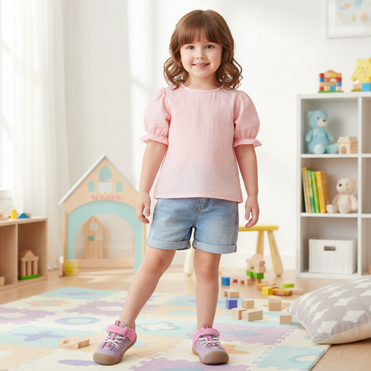 Little Jogger Patchwork Soft Sole Sneakers - Black