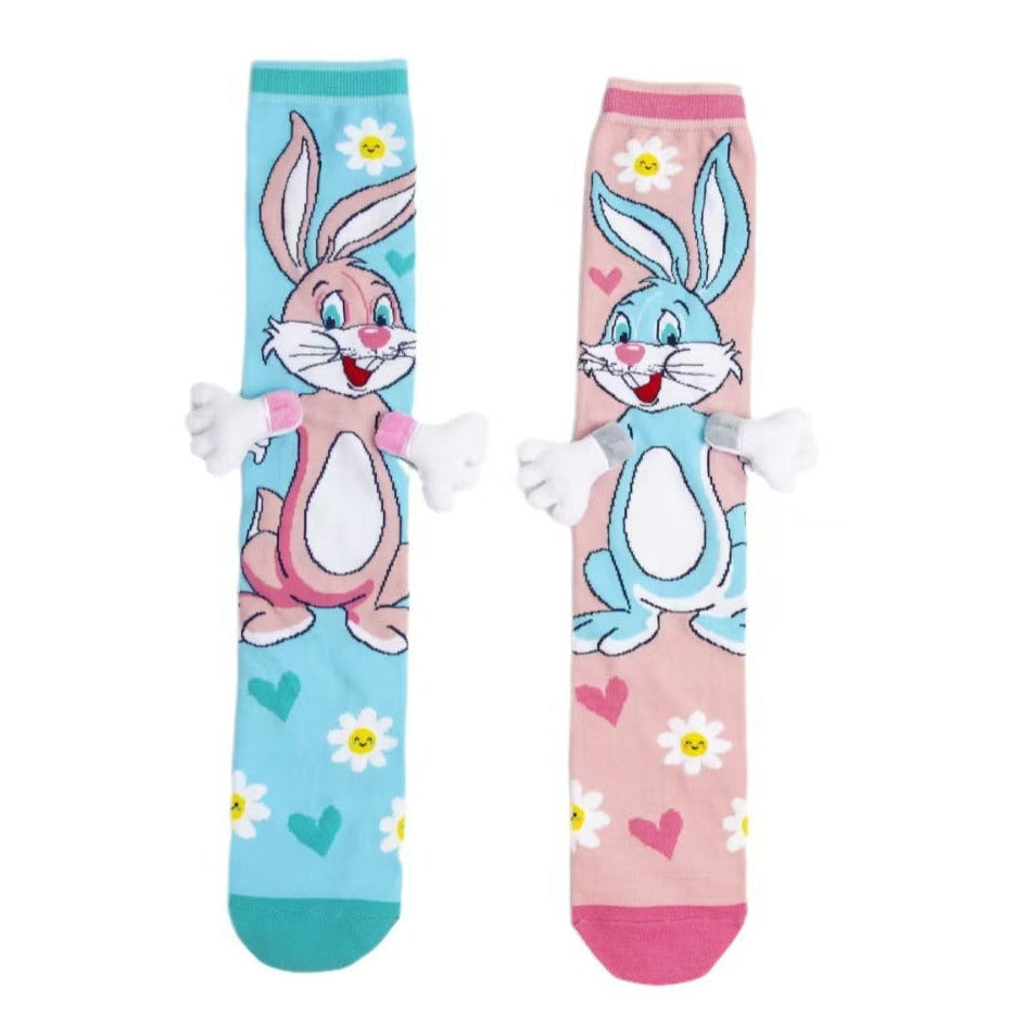 Bunny Children's Adorable Mismatched 3D Knee-High Crazy Socks