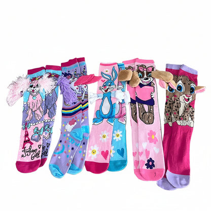Children's Vibrant 3D Knee-High Crazy Socks