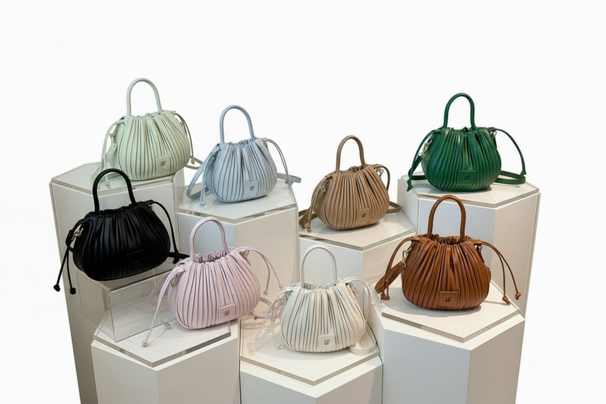 ZYLUS Pleated Bucket Crossbody Bag – Zylus