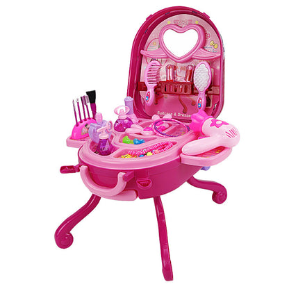 3-in-1 Princess Makeup Vanity Suitcase Playset