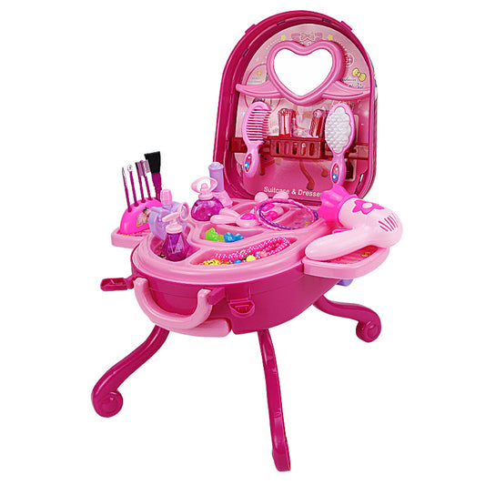 3-in-1 Princess Makeup Vanity Suitcase Playset