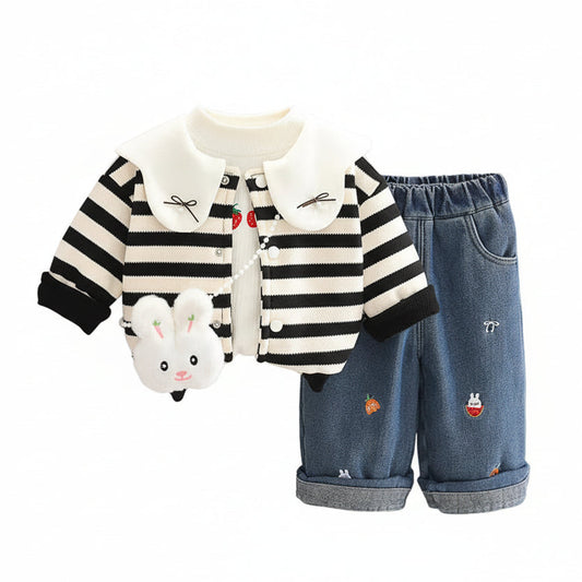 Girl's Berry Fleece Winter 3-Piece Outfit Set