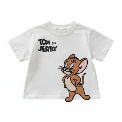 Children's Cartoon Appliques T-shirt 3-Piece Set