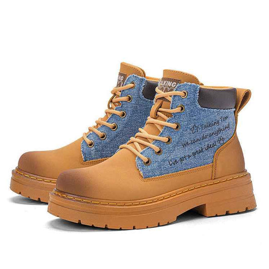 TALKING TOM | High-Top Script Rugged Boots - Khaki