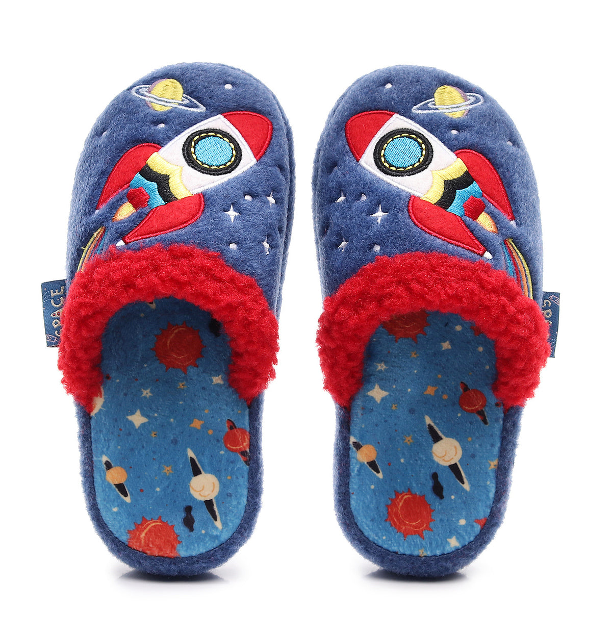 Kids Space Rocket Cozy Home Slippers
