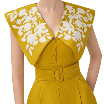 Mermaid V Neck Lapel Dress.