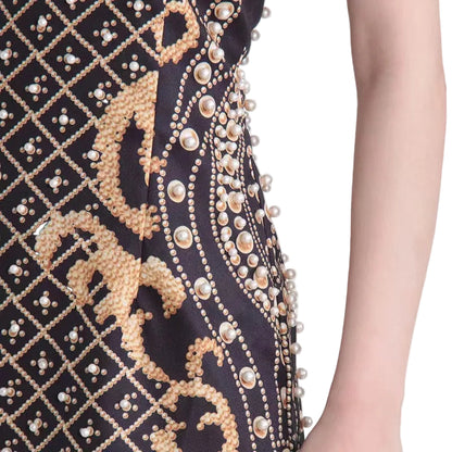 Cleo Beaded Asymmetrical Mini Dress