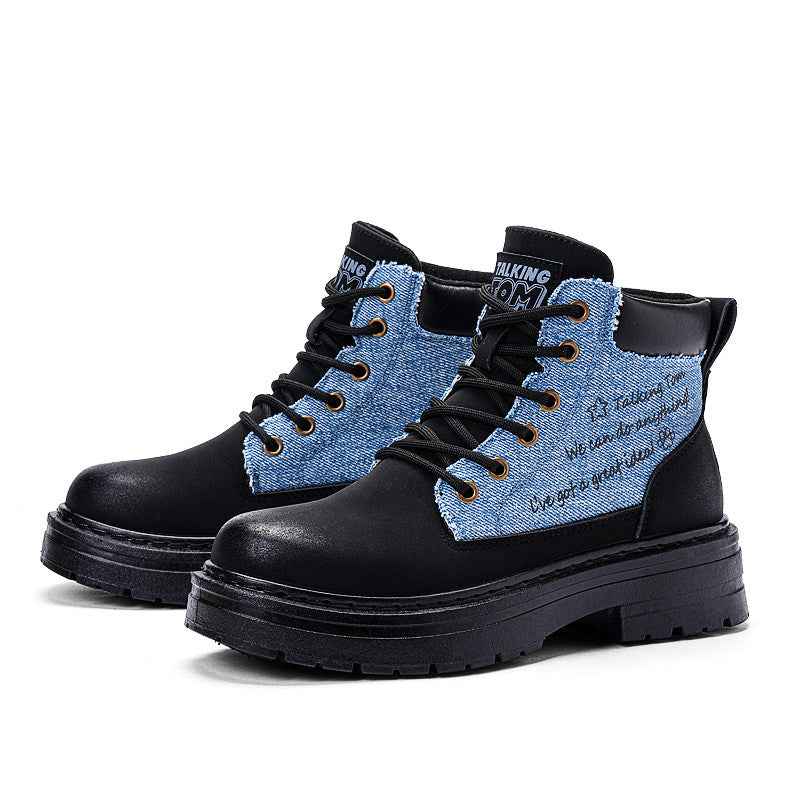 TALKING TOM | High-Top Script Rugged Boots - Black