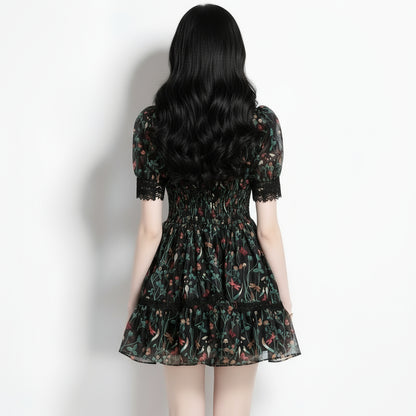 Women's Lace Temperament Short Sleeve Dress