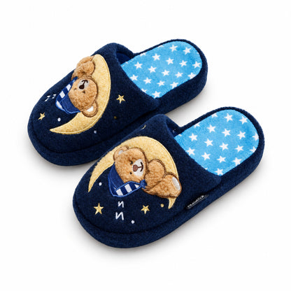 Children's Starry Night Sleepy Bear Slippers