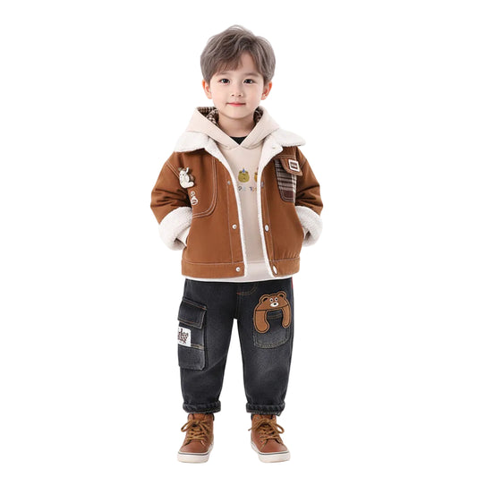 Boy's Honey-Bear Winter 3-Piece Outfit Set