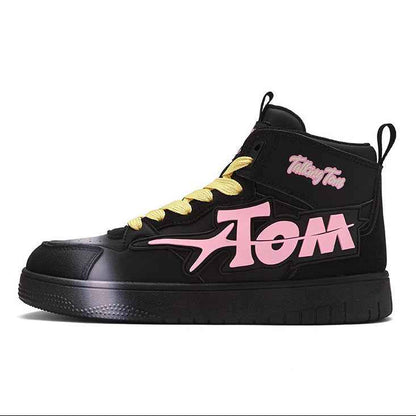 TALKING TOM | Sports High Top Board Shoes - Black/Pink