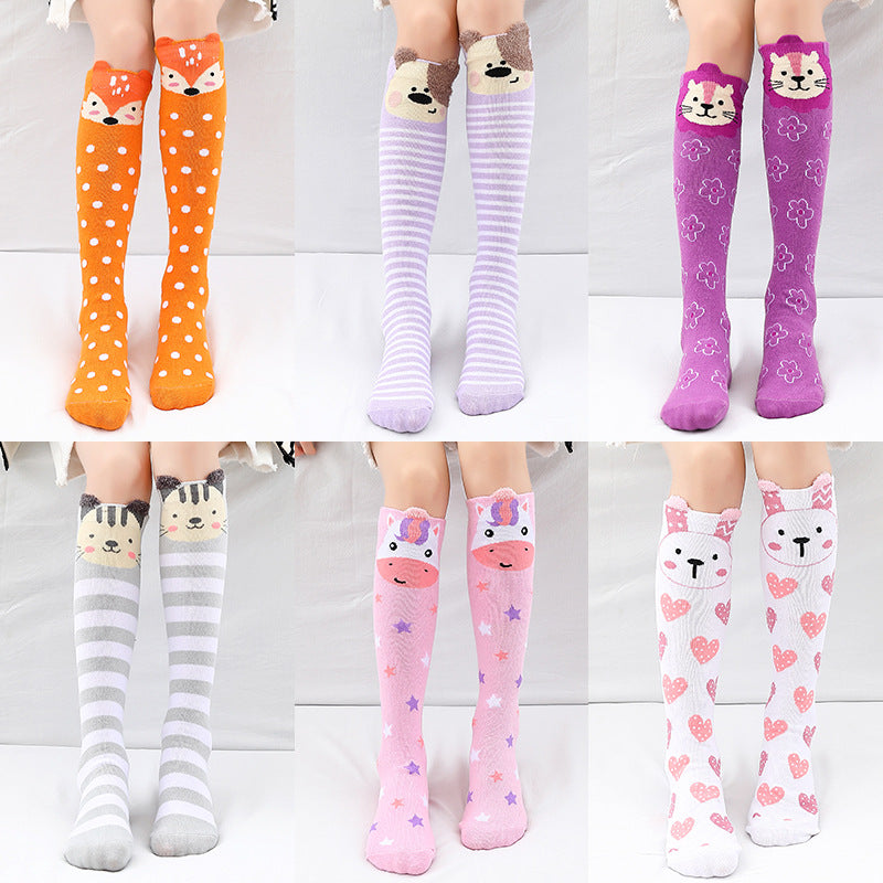 Girls' Cute Animal Knee-High Crazy Socks