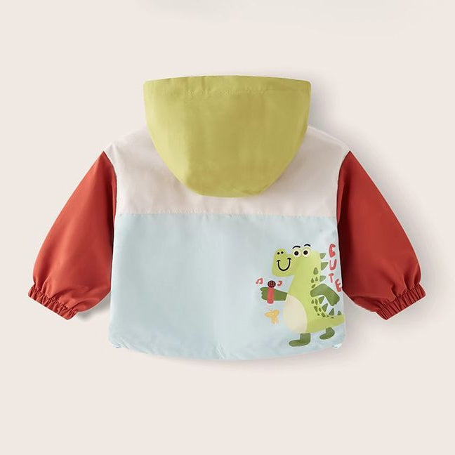 Boys' Kids 3D Dinosaur Colorblock Windbreaker