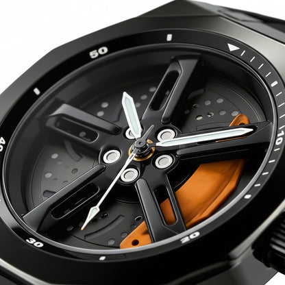Men's Radial Caliper XL Silicon Strap Quartz Wristwatch