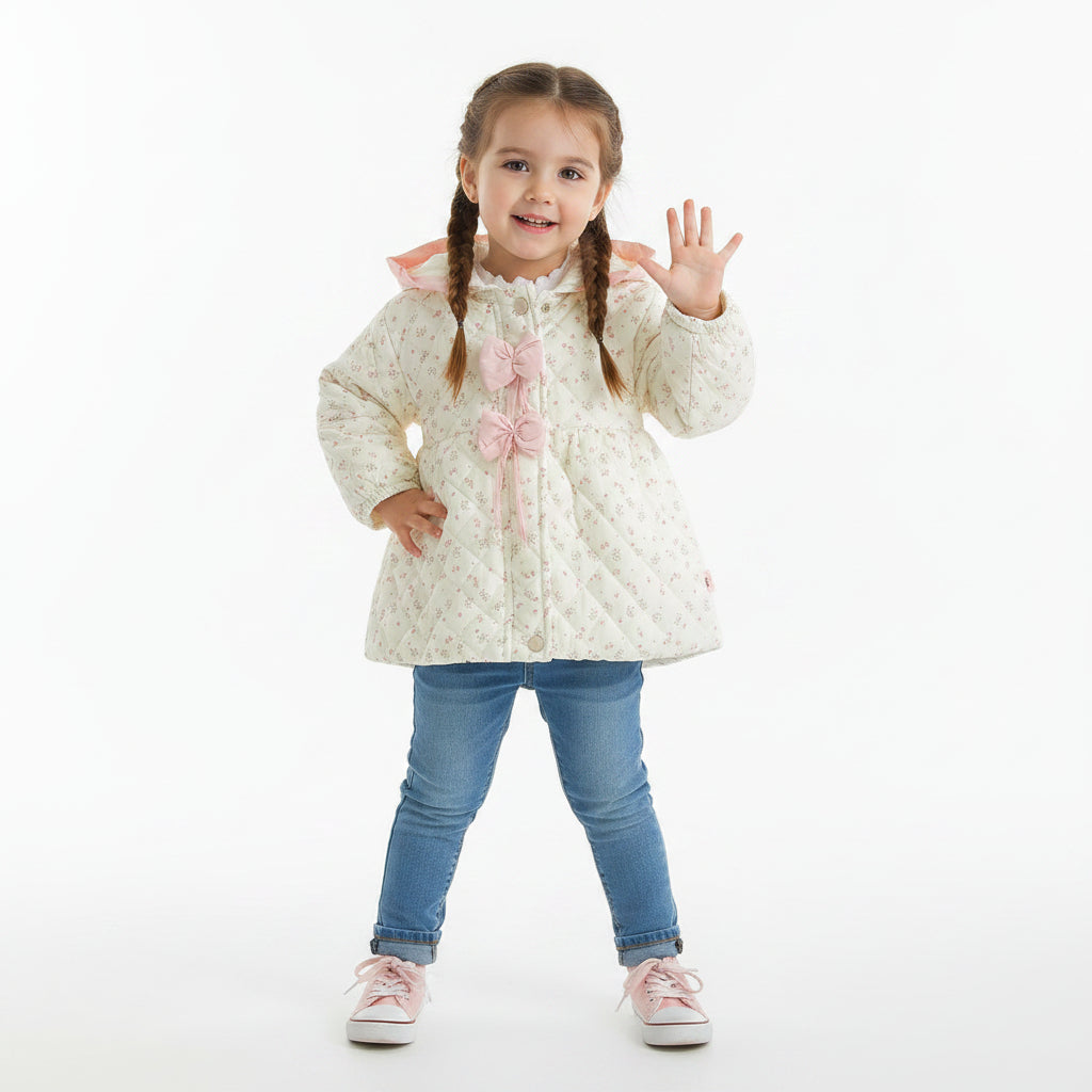 Girls' Flora Bow Hooded Jacket