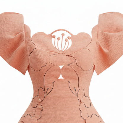 Bloom Retro Puff Sleeve Mini Dress