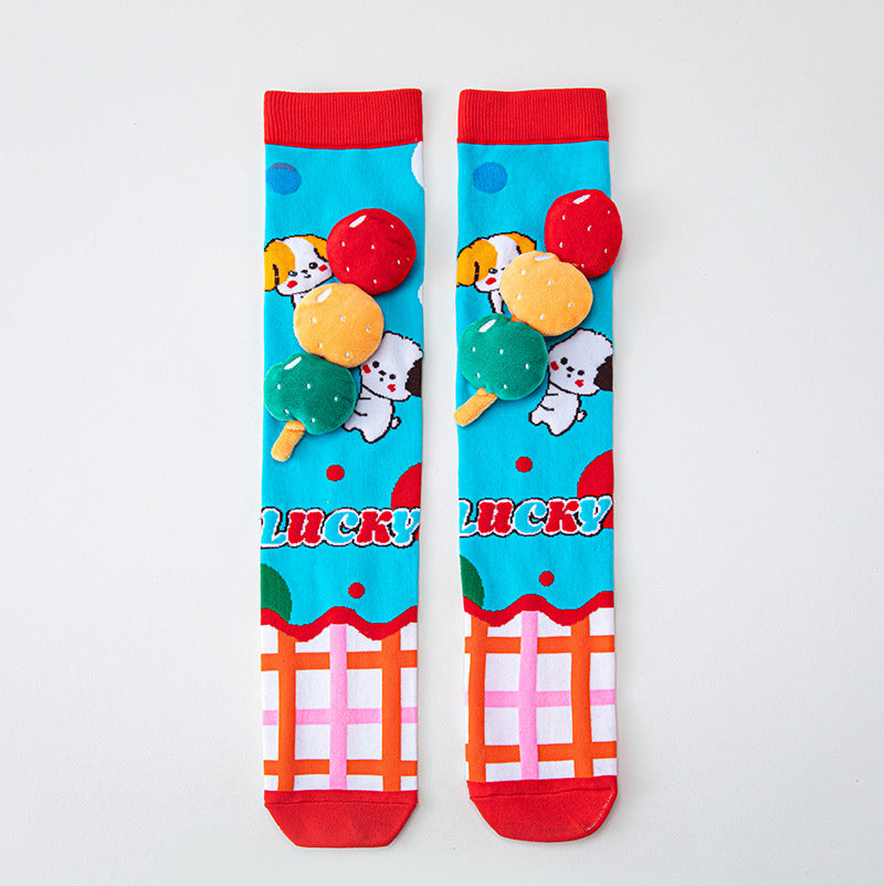 Girls' Cute 3D Cartoon Knee-High Crazy Socks