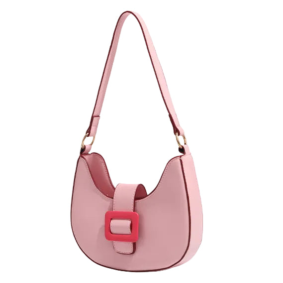 ZYLUS Buckle Crescent Moon Shoulder Bag