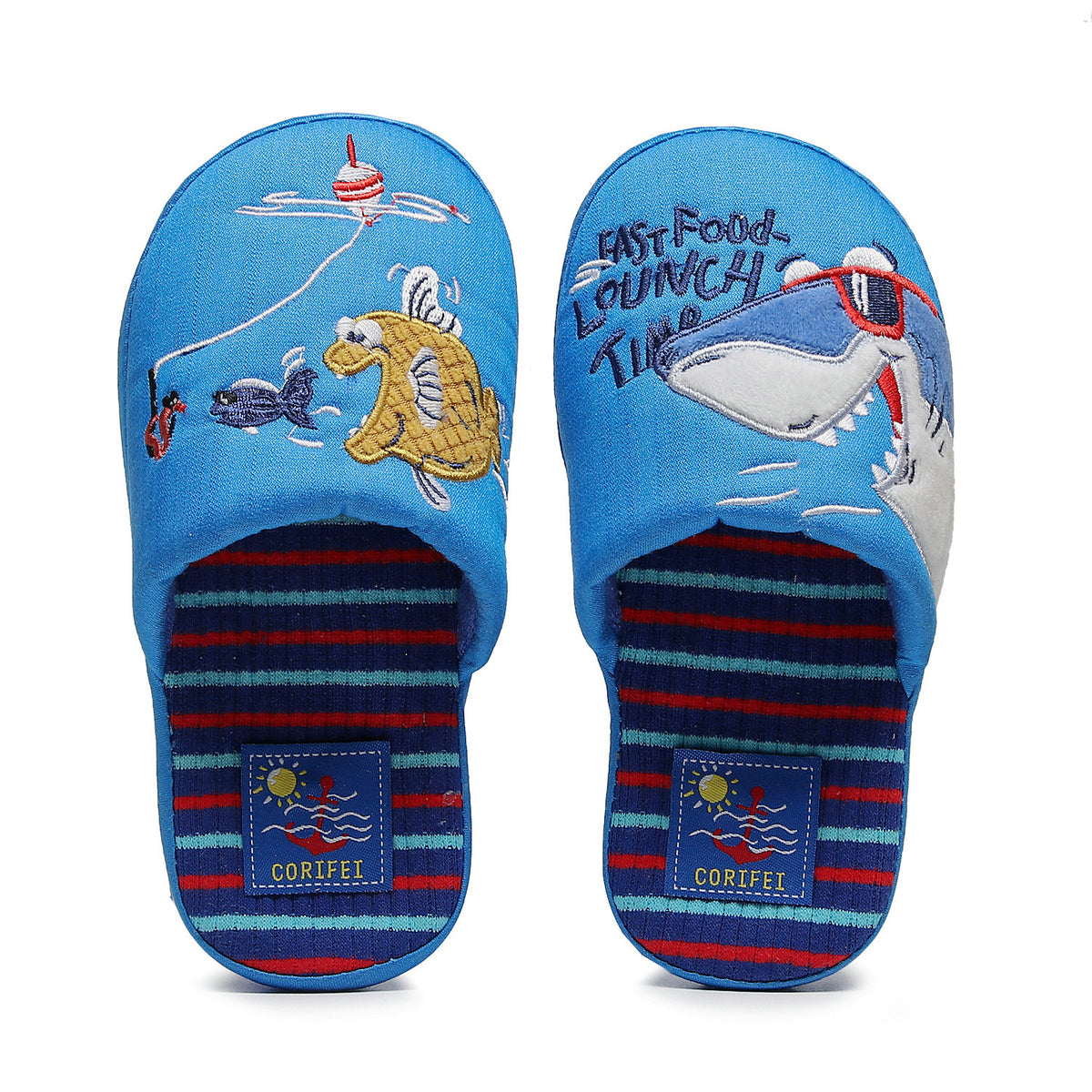 Children's Fin-tastic Fast Food Lunch Time Closed-Toe Home Slippers