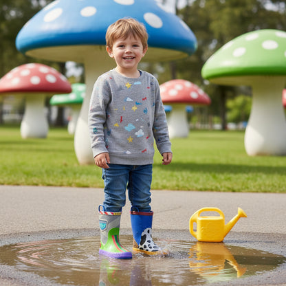 Disney Pixar Toy Story Kids Mismatched Rain Boots with Easy-Pull Handles
